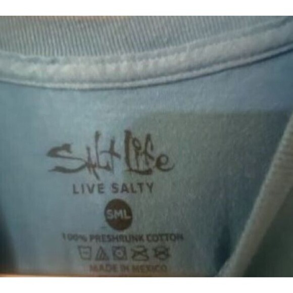 Salt Life Tshirt Mens Size Small Short Sleeve 'Live Salty Salty Shack Salt Life' - Picture 4 of 6